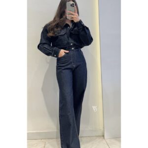 Yüksek Bel Straight Denim Jean