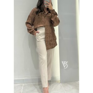 Sateen Desenli Salaş Gömlek -KAHVE