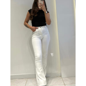 İspanyol Paça Jean -BEYAZ