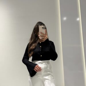 Dilvin İspanyol Kol Triko Hırka -SİYAH