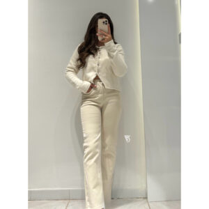 Yumoş Düğme Detay Triko Ceket -BEJ