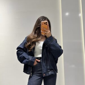 Denim Bomber Ceket -LACİVERT
