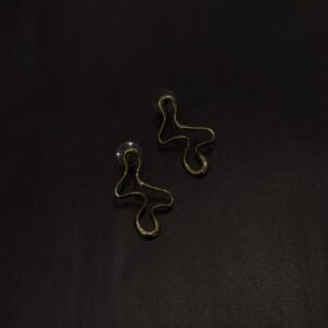 Çelik Desenli Küpe -GOLD