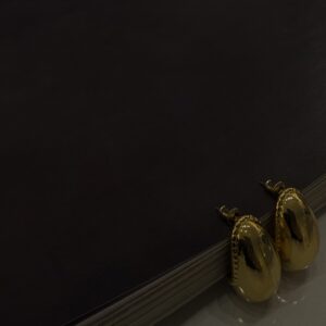 Çelik Büyük Desenli Damla Küpe -GOLD