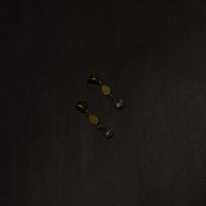 Çelik Taş Detay Küpe -GOLD