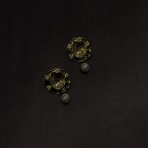 Çelik Büyük İnci Detay Küpe -GOLD