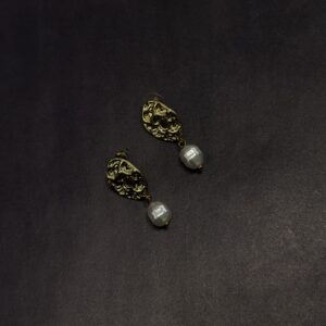 Çelik İnci Detay Halka Küpe -GOLD