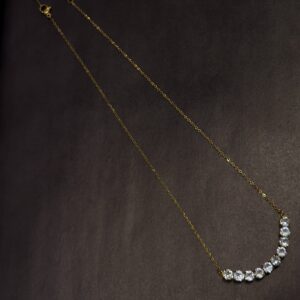 Çelik Taş Detay Kolye -GOLD