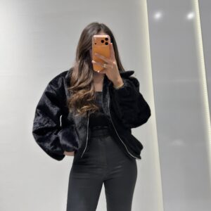 Tay Tüyü Mont -SİYAH