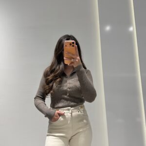 Dilvin Dik Yaka Çıtçıtlı Triko Kazak -VİZON