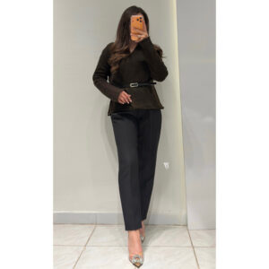 Kemerli Hırka -KOYU KAHVE