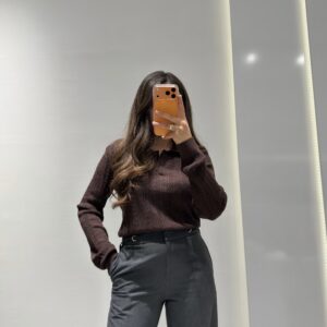 Dilvin Polo Yaka İnce Triko -ACI KAHVE