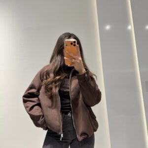 Süet Bomber Ceket -ACI KAHVE