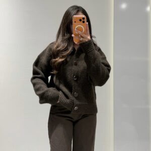 Triko Yumoş Hırka -KAHVE