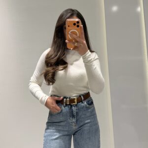 Dilvin Kayık Yaka Kaşmir Karışımlı Kazak -EKRU