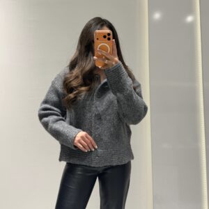 Triko Yumoş Hırka -GRİ