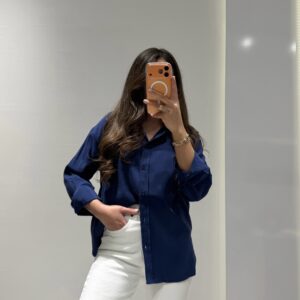 Basic Oversize Gömlek -SAKS MAVİSİ