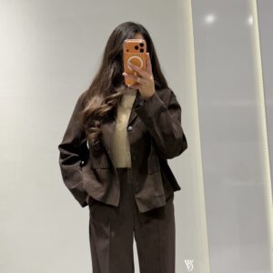 Dilvin Cep Detaylı Süet Ceket -KAHVE