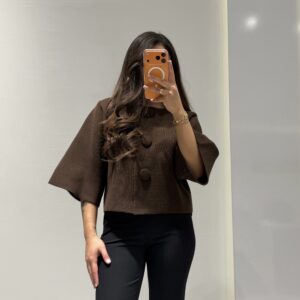 Dilvin Çıtçıt Düğmeli Triko Hırka -KAHVERENGİ