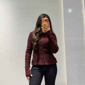 Dilvin Düğmeli Gipeli Gömlek -BORDO