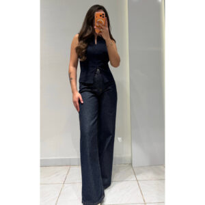 Yüksek Bel Straight Denim Jean