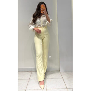 Dilvin Pens Detaylı Kumaş Pantolon -SARI