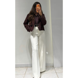 Dilvin Geniş Paça Pantolon -BEYAZ