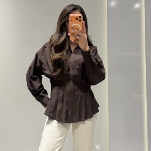 Pilise Detay Gömlek -ACI KAHVE