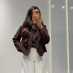 Dilvin Cep Detaylı Süet Ceket -BORDO