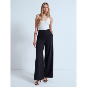 Dilvin Yüksek Bel Wide Leg Pantolon -SİYAH
